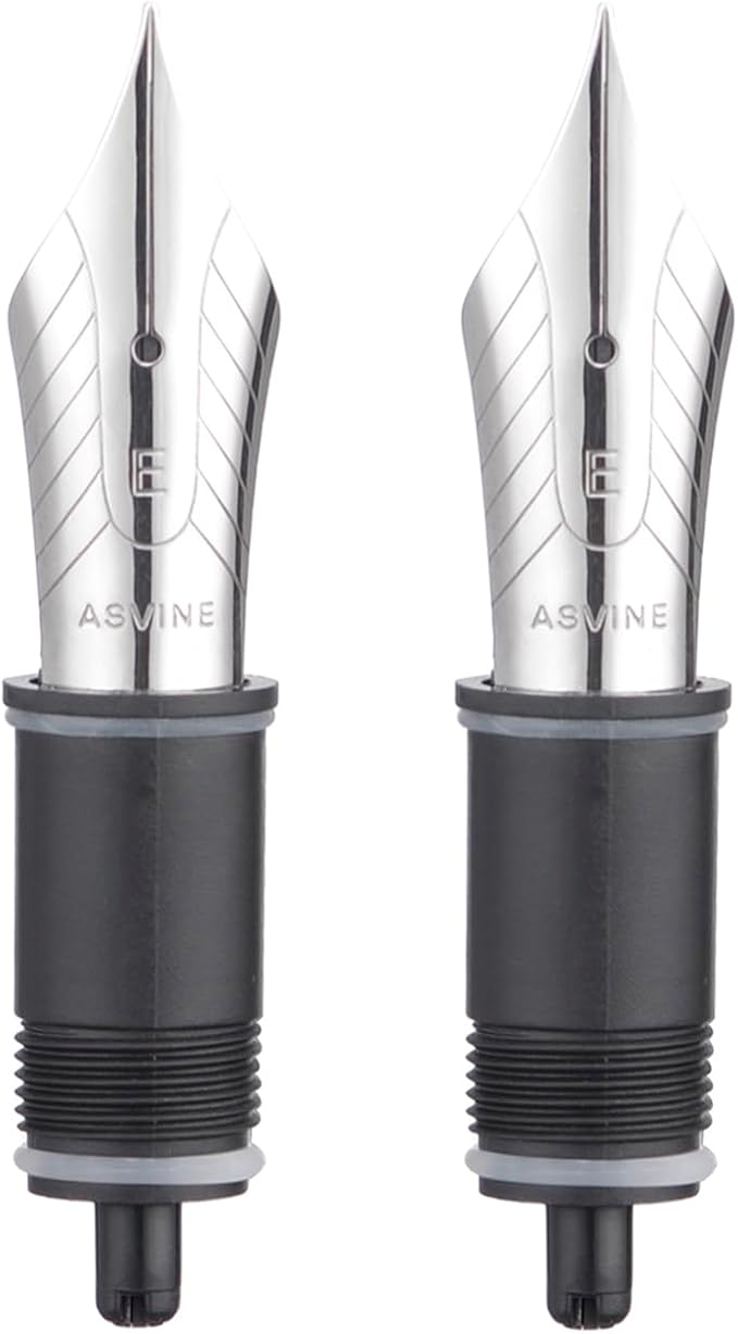 Set of 2 Number 8 Fountain Pen Replacement Extra Fine Nibs - Compatible with C2000, V800 and C80- Silver