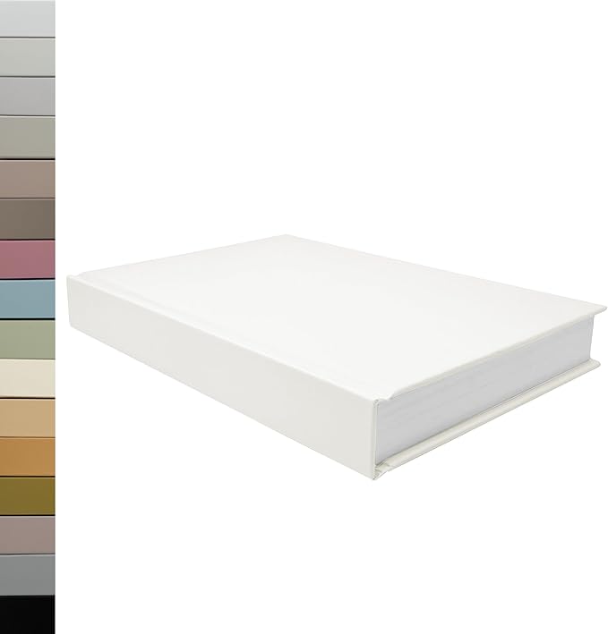 CovoBook™ Blank Hardcover | Premium Sketchbook Journal Guest Book | Photo Prop Home Decor (Pearl, Size 9)