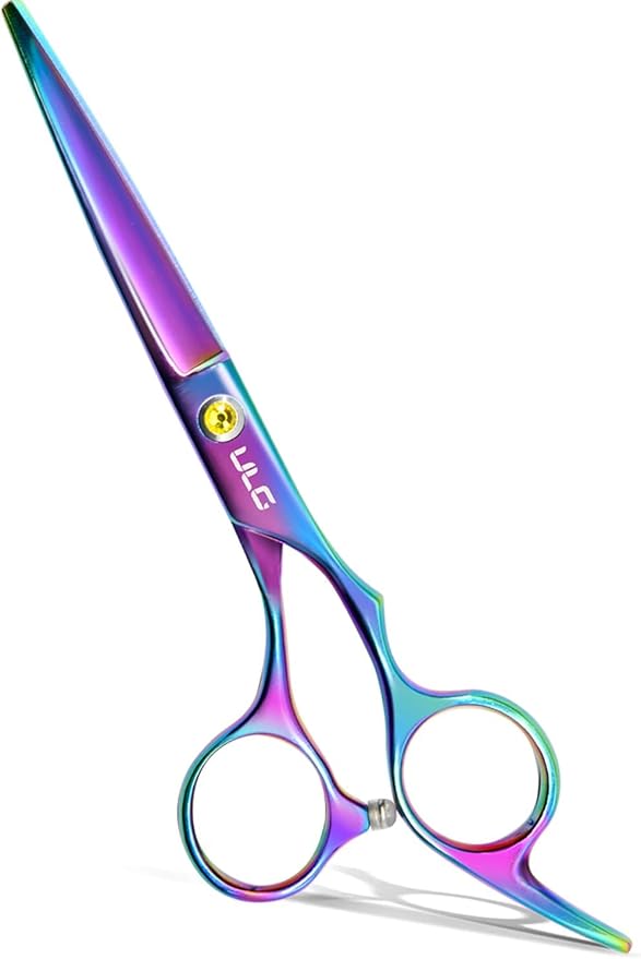 Hair Cutting Scissors, ULG Professional Hair Scissors 6.5” Rainbow | Right-Hand, Razor Edge Barber Shears, For Salon and Home Hair Cutting Shears, Japanese Stainless Steel, Hand Sharpened