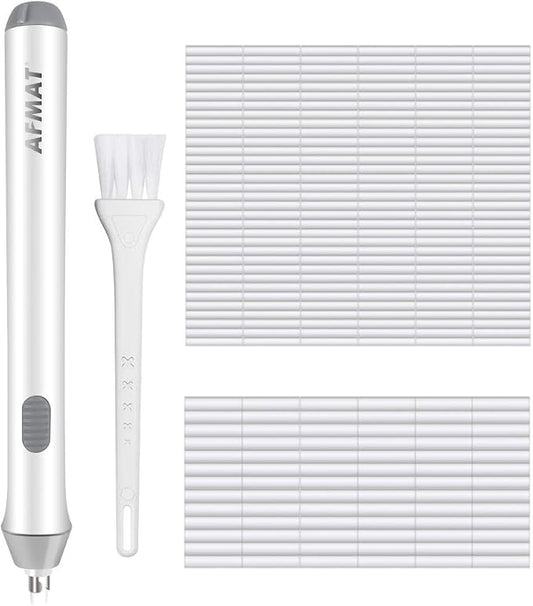 AFMAT Electric Eraser for Drawing, Battery Operated Eraser with 140 Refills, Electric Erasers Kit for Artist, Art Erasers for Painting, Sketching, Drafting, Detailer Tool for Crafting EEW001(White)