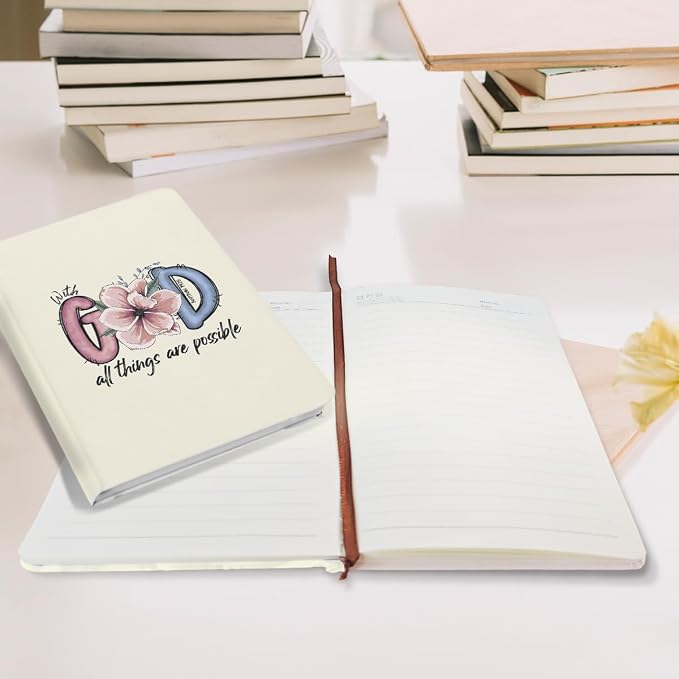 Christian Sayings Journal Notebook for Note Taking 200 Sheets (5.8 x 8.3) | Christian Gifts for Women Journal, Bible Verse Scripture Prayer Planner, Floral Inspirational Notebook