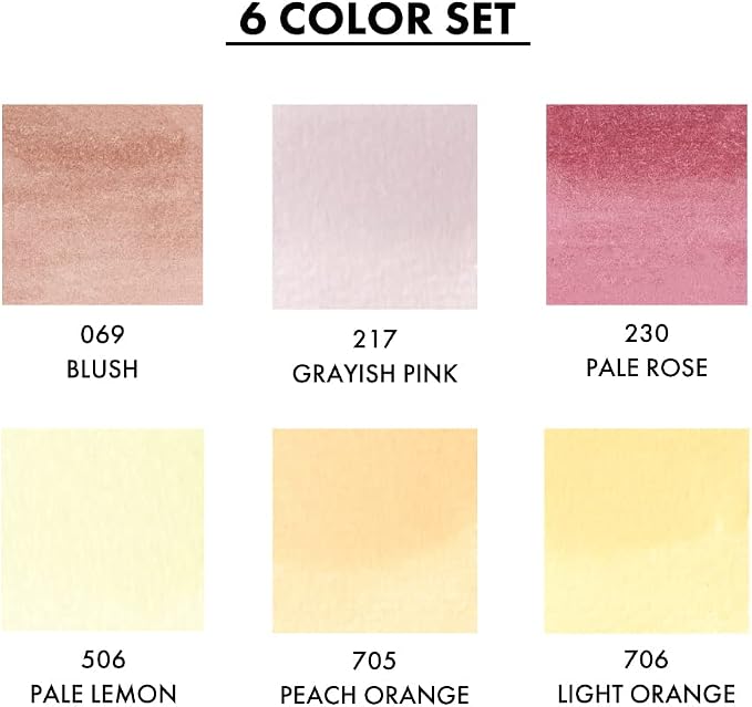 ZIG CLEAN COLOR REAL BRUSH 6 Color set (6 Pale Colors set I)