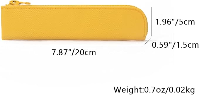 Slim Pencil Case Small Pencil Pouch Pen Case (Yellow/OF)