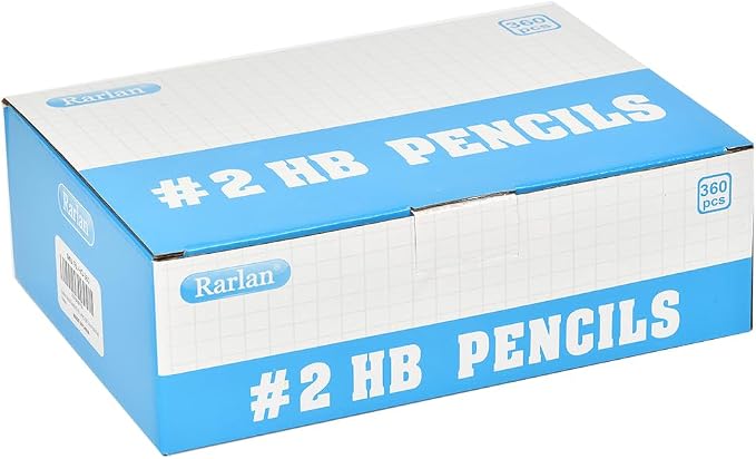 Rarlan Wood-Cased #2 HB Pencils, Pre-sharpened, 360 Count Bulk Pack | Classroom Pencils with Erasers for School and Teacher Supplies, Writing, Drawing and Sketching, Back to School