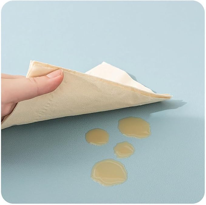 Leather Desk Pad Dual-Sided Office Desk Mat Waterproof,Large Table Cover Protector Smooth Mouse Pad Writing Gaming Mat for Laptop Keyboard (Black,35.4x15.7in/90x40cm)