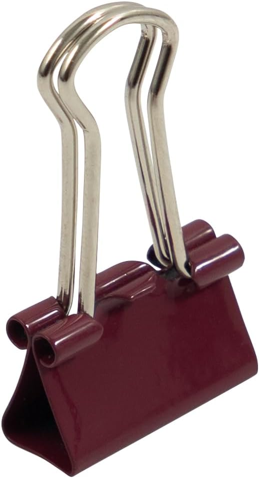 JAM PAPER Colorful Binder Clips - Extra Small - 3/5 Inch (15 mm) - Burgundy Binderclips - 30/Pack