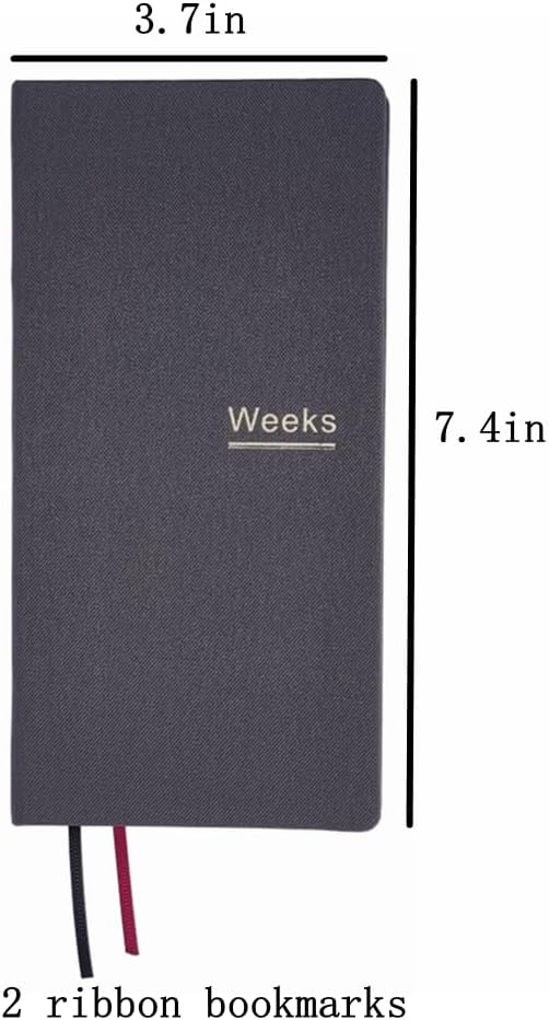 Undated Weekly Planner Notebook Pocket Organizer Appointment Book Journal Notebook A6 Week Plan Notepad (Gray)