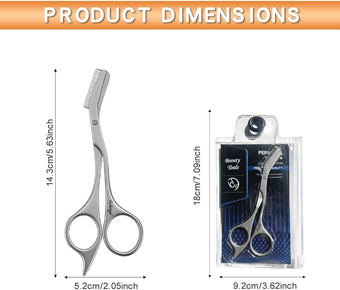 Eyebrow Scissors Professional Grooming Tool for Women Men, Precision Stainless Steel Brow Trimmer for Facial Hair & Eyebrow Shaping for Women & Men