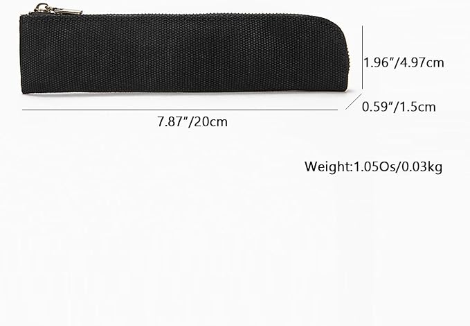Slim Pencil Case Small Pencil Pouch Pen Case (Black/CV)