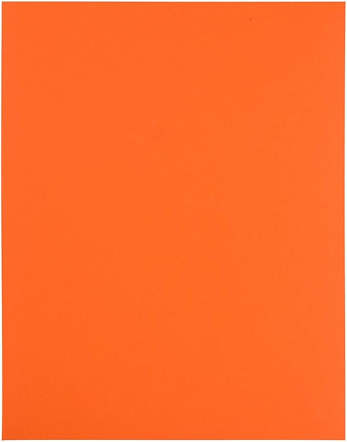 JAM PAPER Full Sheet Shipping Labels - Printable Sticker Paper - 8 1/2 x 11 - Orange - 10 Full Pages/Pack