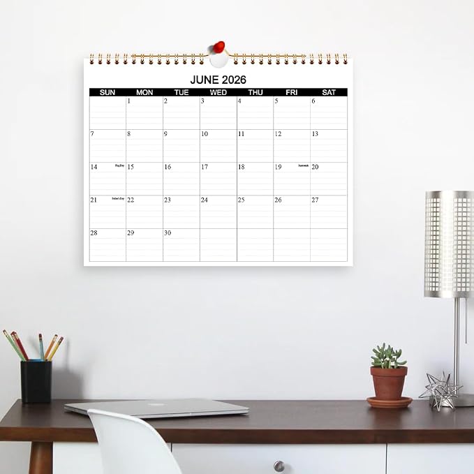 Calendar 2026-2027 - Wall Calendar 2026-2027 Runs from July 2026 to December 2027, 18 Months Calendar with Thick Paper for Planning at Home or Office, 8.5 x 11 Inch, Black