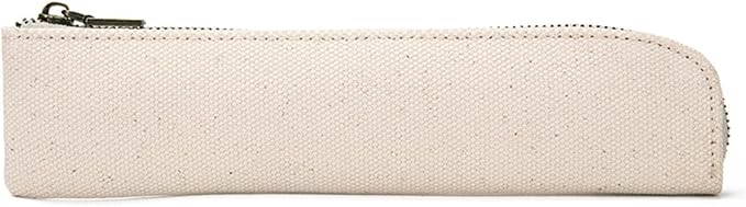 Slim Pencil Case Small Pencil Pouch Pen Case (Beige/CV)
