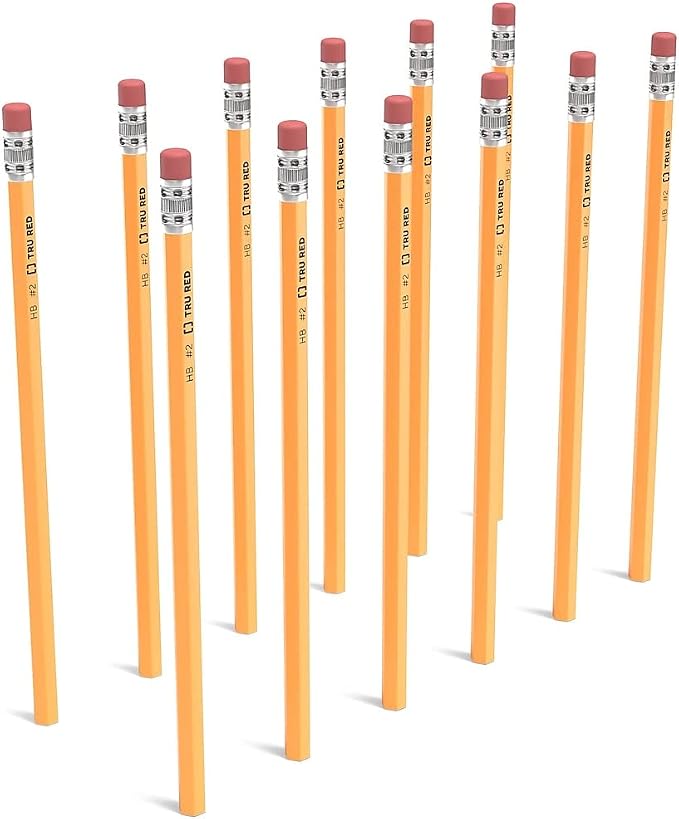 TRU RED Wooden Pencils, #2 Lead, Pre‑Sharpened, 144 Pack – Classroom‑Ready Writing Pencils for Schools & Offices