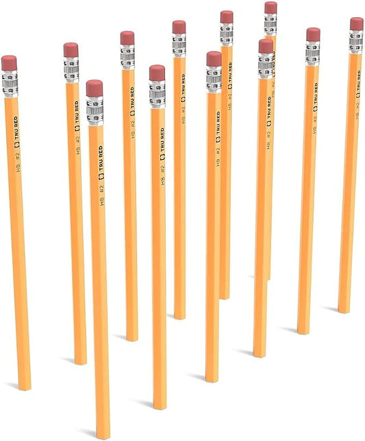 TRU RED Wooden Pencils, #2 Lead, Pre‑Sharpened, 144 Pack – Classroom‑Ready Writing Pencils for Schools & Offices