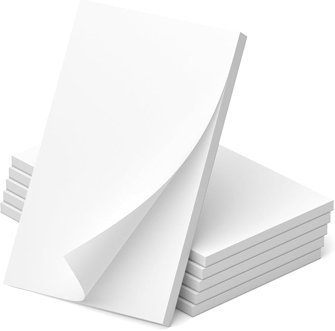 Note Pads 3x5, 6 Pack Small Notepads 3x5 Memo Pads, Small Notebooks 3x5 Scratch Pads, Small Writing Pads of Paper 3x5, White Mini Notepad 3x5 Blank Server Pads, Writing Notes Paper, 50 Sheets/Pad