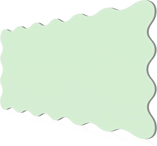 PU Leather Desk Pad, Scalloped Non-Slip Mouse Pad & Large Desk Mat Cover Stitched Edges Writing Pad for Office, Home - Waterproof, Easy to Clean, Durable Surface I 31.4"x15.7", Mint Green