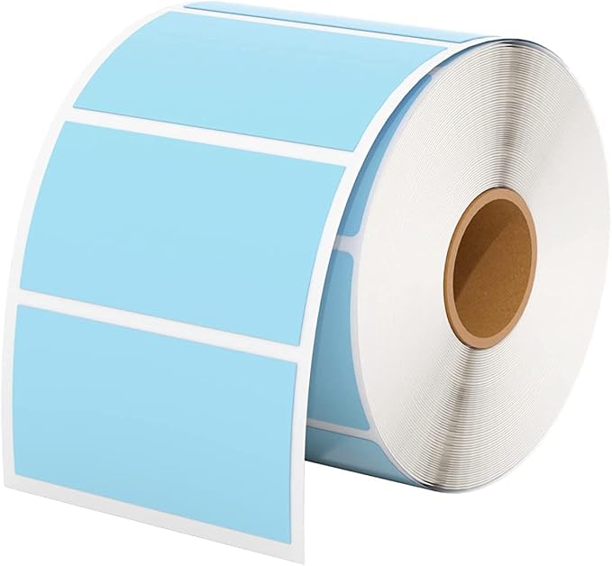 MUNBYN 2.25x1.25 Thermal Labels, 1000 Sheets/Roll, Blue | Strong Adhesive, Non BPA&BPS for Small Business, Shipping,Mailing, Bakery, Price Tag