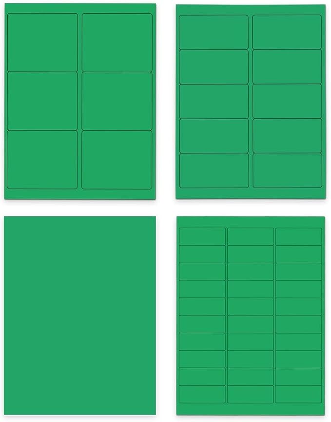 JAM PAPER Shipping & Mailing Address Labels - Multi Size Assortment - Green - 370/Pack