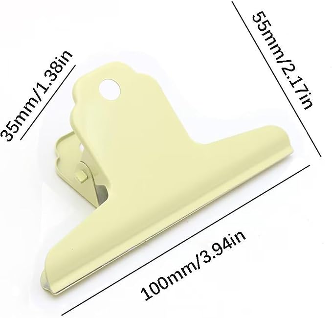 2PCS Extra Large Binder Clips Metal Bulldog Clip Large Paper Clamp Holder for Home School Office Drawing Yellow 4Inch