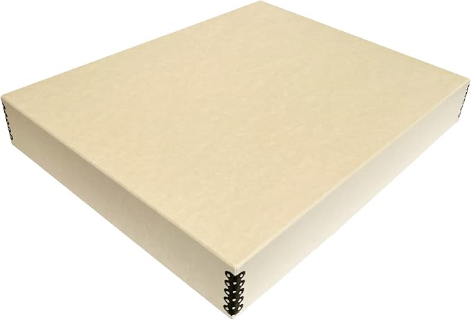 Lineco Museum Archival Storage Box, Drop Front, 17.75x22.75x3 in, Tan | Acid-Free with Metal Edge, Preserves Picture Longevity, Organize Photos, Newspapers, Prints, Documents, Crafts, DIY