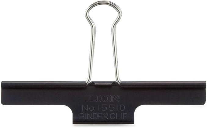 Lion Extra Large Binder Clips, Black, 85-Sheet