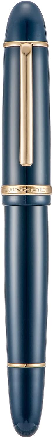 Jinhao X159 Dark Blue Acrylic Fountain Pen, Size 8 Fine Nib Gold Trim Classic Design Smooth Writing Pen with Converter