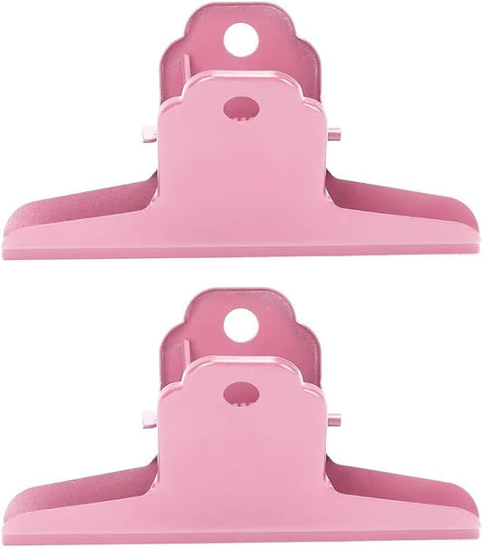2PCS Extra Large Binder Clips Metal Bulldog Clips Large Paper Clamps Holder Chip Clips for Home School Office Drawing Bag Pink 4inch