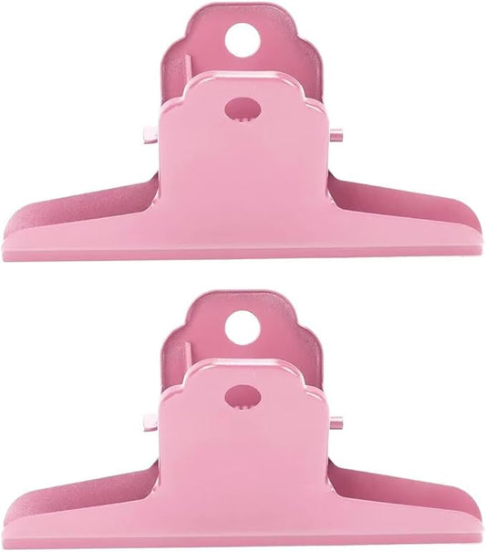 2PCS Extra Large Binder Clips Metal Bulldog Clips Large Paper Clamps Holder Chip Clips for Home School Office Drawing Bag Pink 3inch
