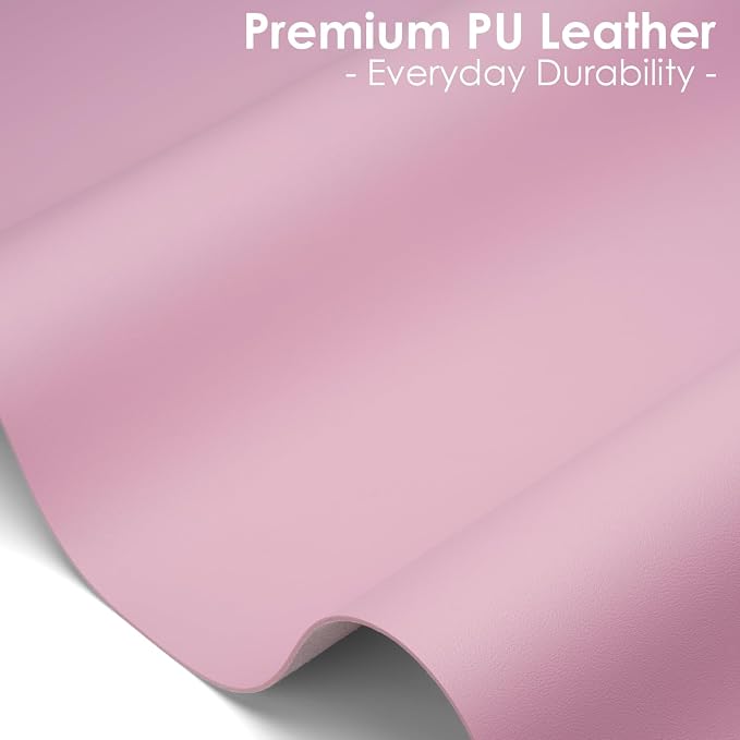 Leather Desk Pad Protector, Waterproof Mouse Pad, PU Desk Mat, Office Desk Cover, Desk Writing Mat for Office/Home/Work/Cubicle (Pink) 23.6x13.7 in