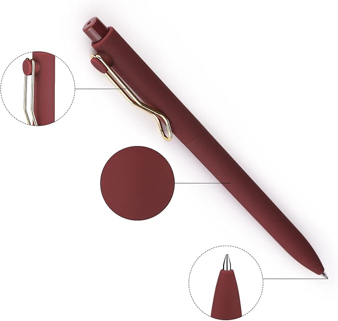 WY WENYUAN Metal Ballpoint Pens, 1.0mm Smooth Writing Black Ink, Aesthetic Metallic Pen with Clip, Elegant Office School Gift Pen for Teachers, Women, Coworkers, Journaling Note Taking