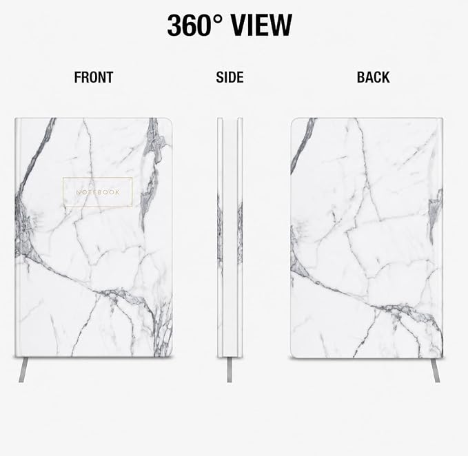 WORLD TRAVELER Large Lined Journal Notebook 256 Ruled White & Ivory Pages | Lay-Flat Binding, Gilded Page Edges Resist Wear, Reinforced Square Corners, Bleed-Resistant Smooth Paper