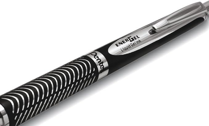 Pentel Retractable Gel Pens, Metal Tip, .7mm, Black Ink (PENBL407AA)