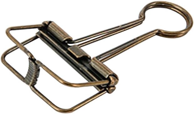 Color Hollow Out Paper Binder Clip Invoice Bill Clip Office Supplies Pack of 10 (M, Bronze)