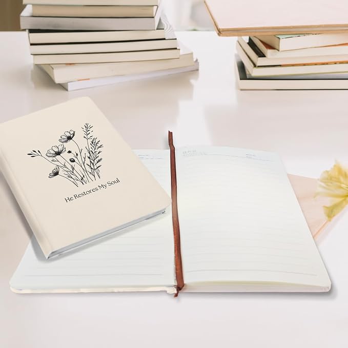 Encouraging Christian Hard Shell Journal Notebook 200 Sheets (5.8 x 8.3) | Bible Verse Gifts for Women, College Ruled Notebook, Inspirational Notebooks, Journals for Writing Planner Note Taking