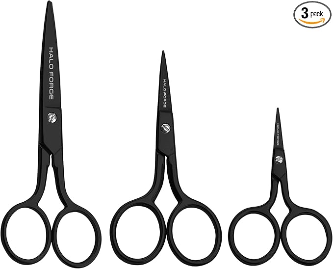 3 Pair Small Embroidery Scissors: Forged Stainless Steel Sharp Pointed Tip Precision Cutting Details Thread Yarn for fabric, sewing, craft, Needlework, 2.5 Inch, 3.5 Inch and 6 Inch Black | Pointed Tip Precision Cutting Details Thread Yarn for Fabric, ...