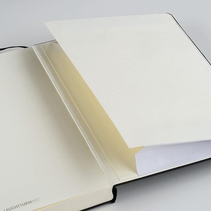 LEUCHTTURM1917 - Notebook Hardcover Medium A5-251 Numbered Pages for Writing and Journaling (Black, Plain)