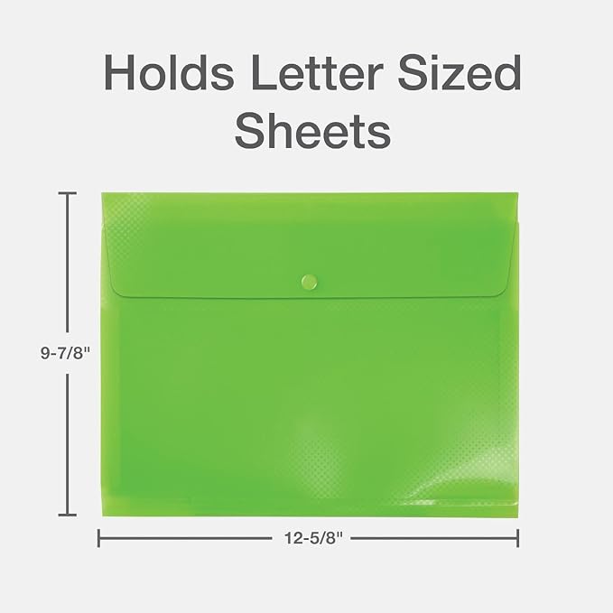 Oxford Plastic Expanding Files, 8 Pack of 5 Pocket File Organizers with 4 Tabs and Snap Closure, Letter Size Paper, 2 Black, 3 Blue, 3 Green (52005)