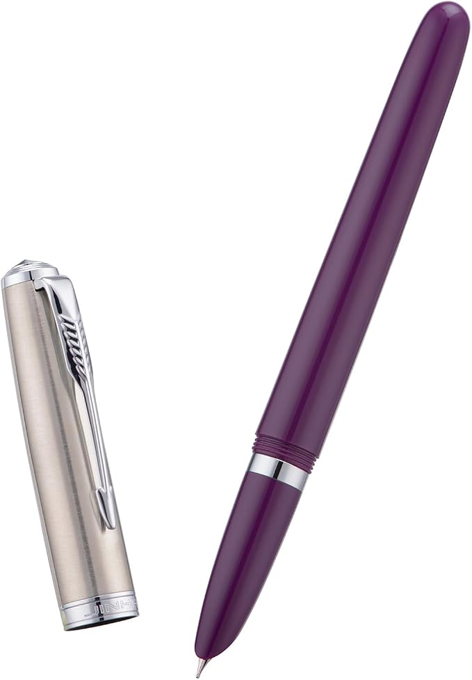 3 Jinhao 86 Fountain Pen Set (Orange, Purple and White Resin) Extra Fine Nib with Refillable Ink Converter