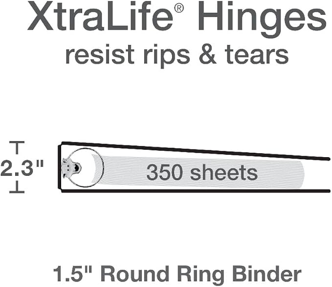 Oxford Cardinal 3 Ring Binders, Binders for School and Office, Durable 1.5 Inch, Round Rings, Holds 350 Sheets, ClearVue Presentation View, Non-Stick, Assorted Bright Colors, 8 Pack (79553)