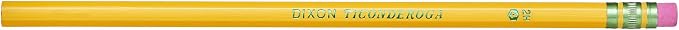 Ticonderoga Wood-Cased Pencils, Unsharpened, #4 2H Extra Hard, Yellow, 12 Count