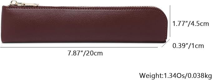 Slim Pencil Case Small Pencil Pouch Pen Case (Burgundy/FL)