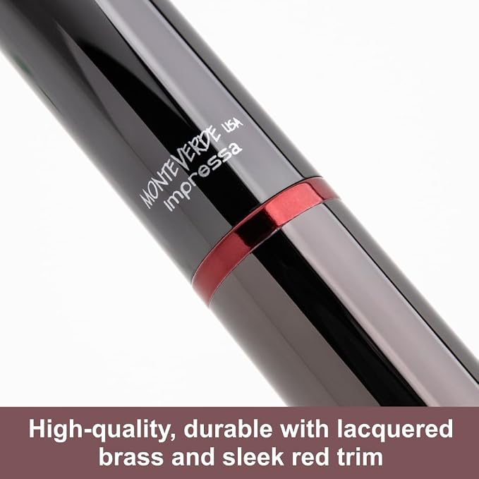 Monteverde USA Impressa Fountain Pen Gun Metal with Red Trim - Medium Point - JoWo German Nib