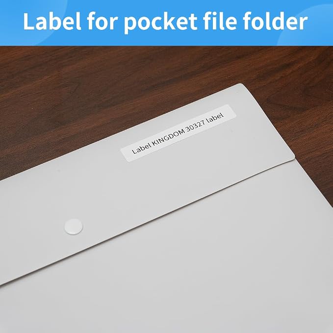 12Roll Compatible with Dymo LW 30327 1-Up File Folder Label 9/16" x 3-7/16" | Work with Labelwriter 330 400 450 Turbo Twin 4xl Printers, 130 Stickers per roll, Label KINGDOM LW White Paper Labels