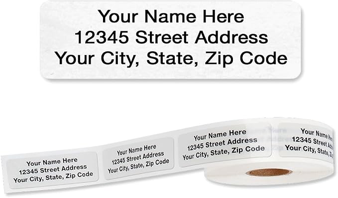 Personalized Return Address Labels | Clear, 500 Count, Self-Adhesive, Without Dispenser, Customize with Name & Shipping Address