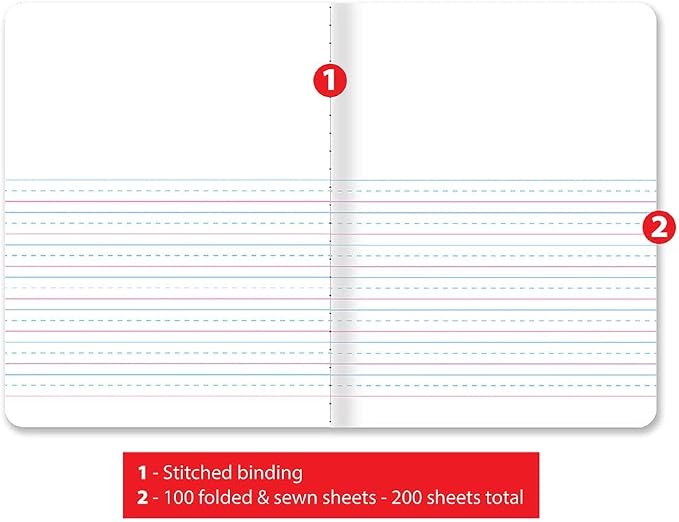 Better Office Products Primary Journals, Hardcover Kindergarten Journal & Kindergarten Composition Notebook, Grades K-2 Primary Composition Book with Picture Space, 100 Sheets