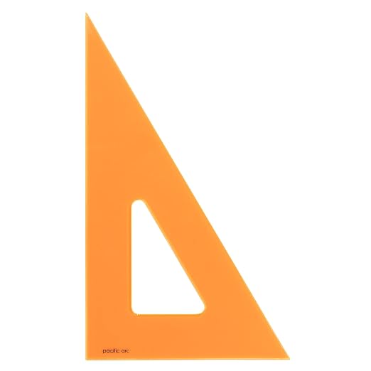 Pacific Arc's Scholastic Triangle - 14 inch - Fluorescent - 30/60 Angle - Polystyrene - Inking Edge - Technical Drawing Tools, Drafting, Architect and Engineering.