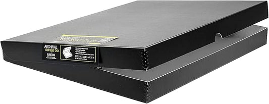 Lineco 16x20 Black Clamshell Archival Folio Storage Box, 1.75" Deep | Acid-Free with Metal Edge. Preserves Picture Longevity, Organize Photos or Documents, Crafts, DIY