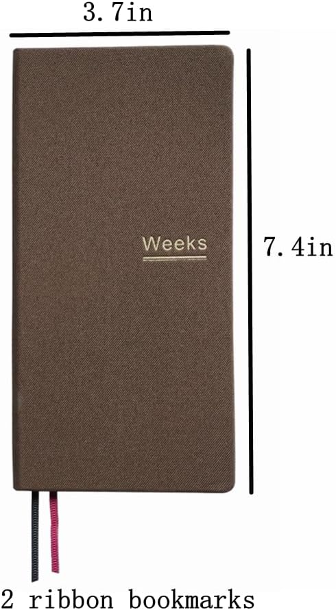 Undated Weekly Planner Notebook Pocket Organizer Appointment Book Journal Notebook A6 Week Plan Notepad (Brown)