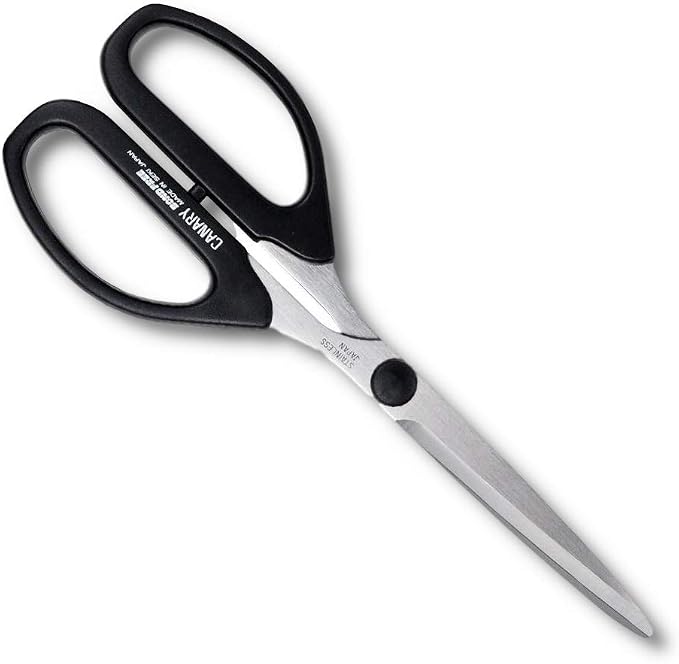 CANARY Craft Scissors Long Blade 8.2" [Extra Non-Stick] All Purpose Scissors, Japanese Stainless Steel Blade, Made in JAPAN, Black