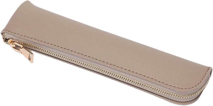 Slim Pencil Case Small Pencil Pouch Pen Case (Khaki/FL)